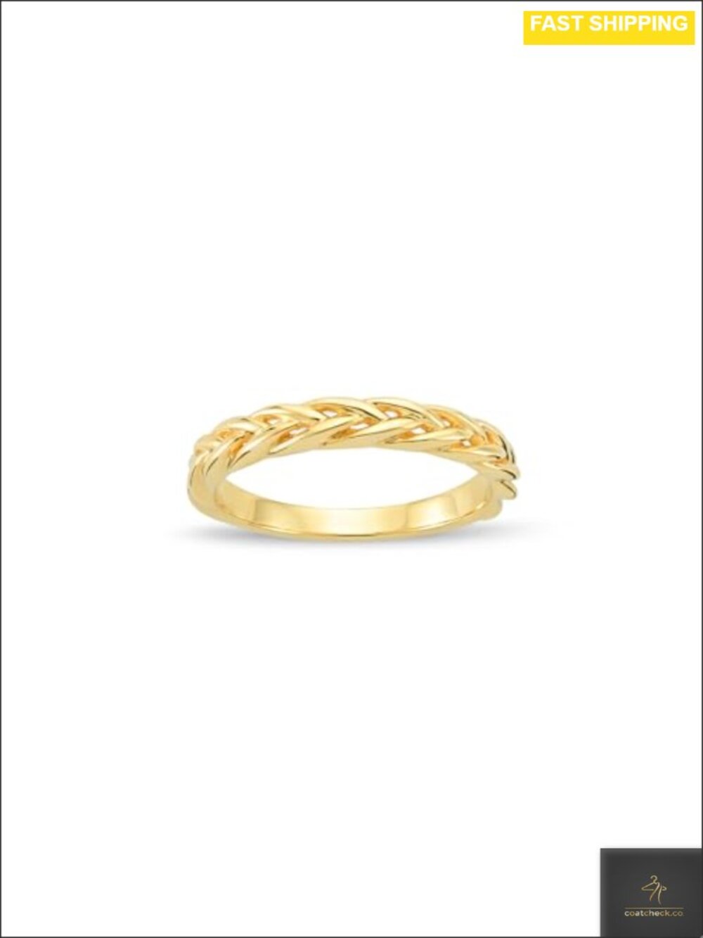 10K Solid Gold Braided Stacking Ring